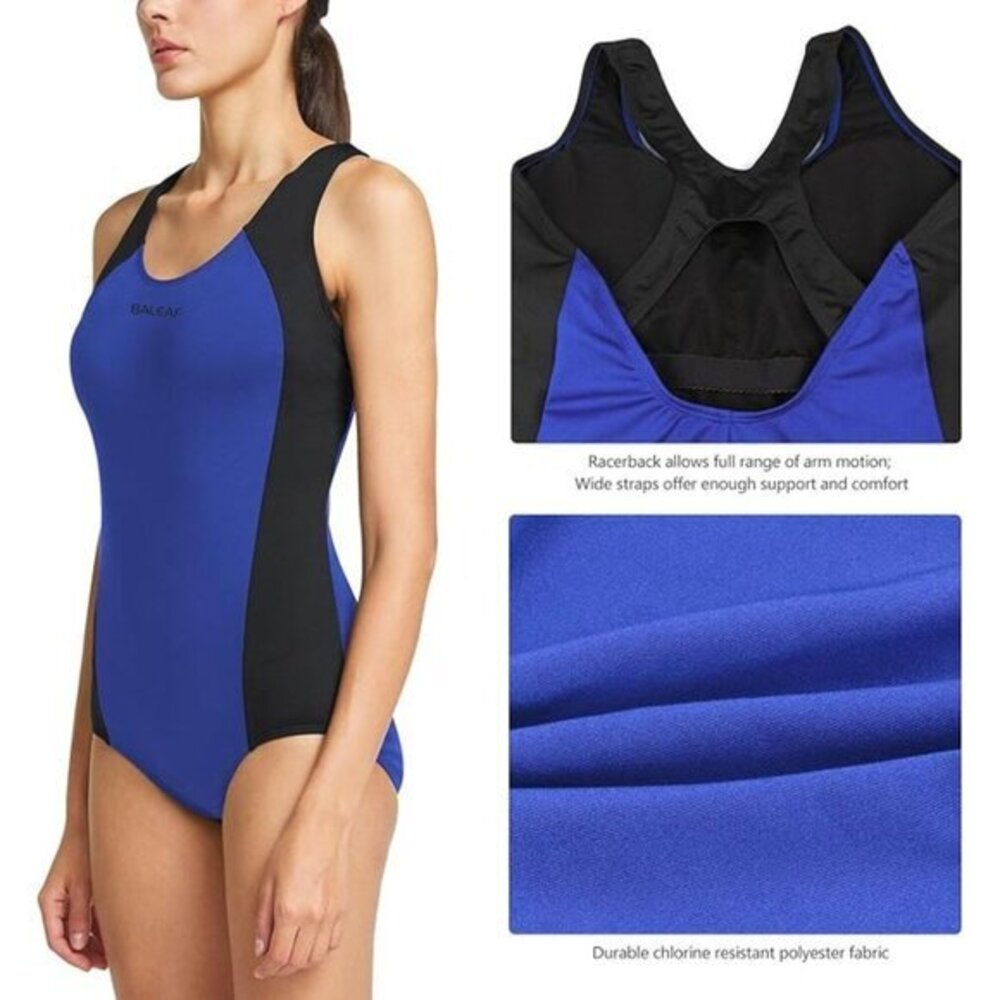 Baleaf Racerback Athletic Training Modest Swimsuit UPF 50+ Size Med NWT #2175